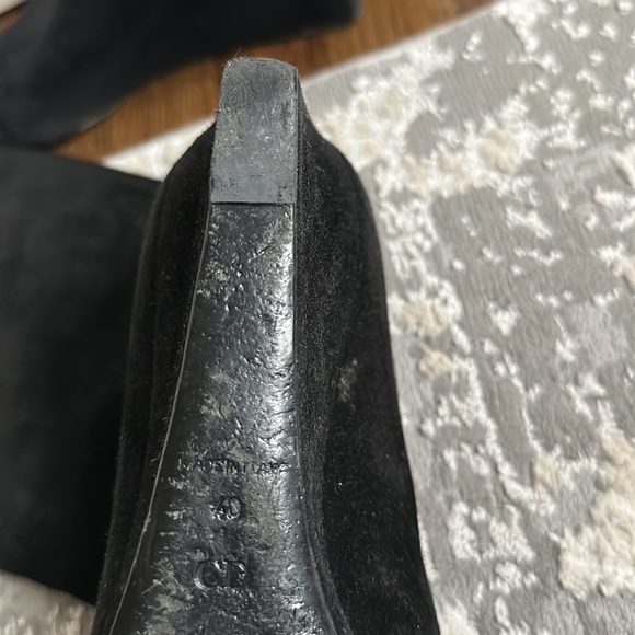 designer black suede wedge boots, beautiful!!! - Picture 4 of 5